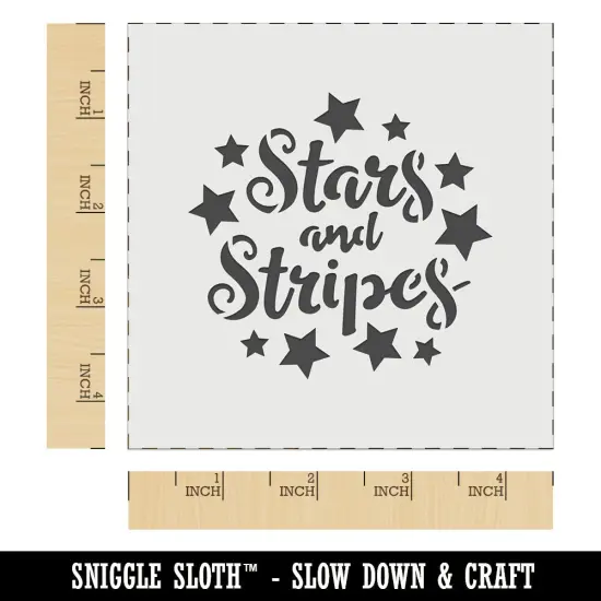 Stars and Stripes Script with Stars Wall Cookie DIY Craft Reusable Stencil {7}