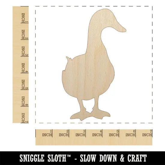 Duck From the Front Silhouette Unfinished Wood Shape Piece Cutout for DIY Craft Projects {1}