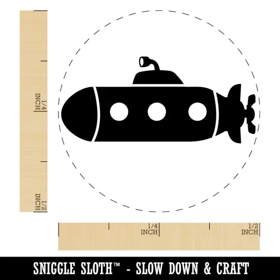 Submarine with Periscope Underwater Vehicle Self-Inking Rubber Stamp for Stamping Crafting Planners Lime Green {1}