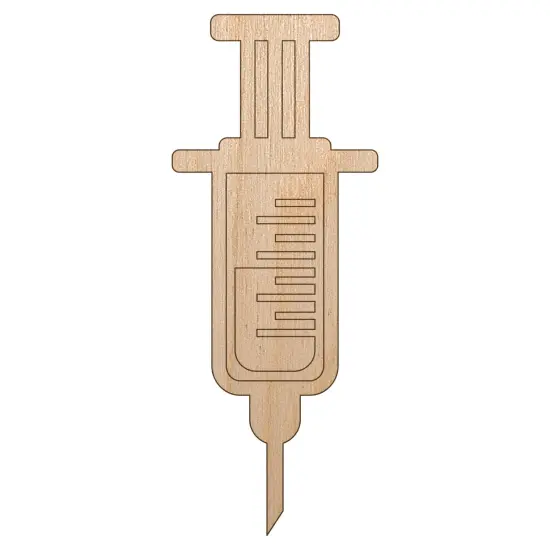 Medical Syringe Unfinished Wood Shape Piece Cutout for DIY Craft Projects {7}