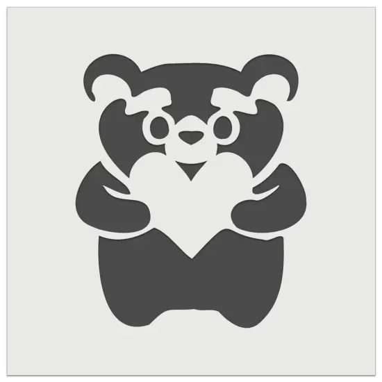 Cautious Bear with Heart in Hands Wall Cookie DIY Craft Reusable Stencil {7}