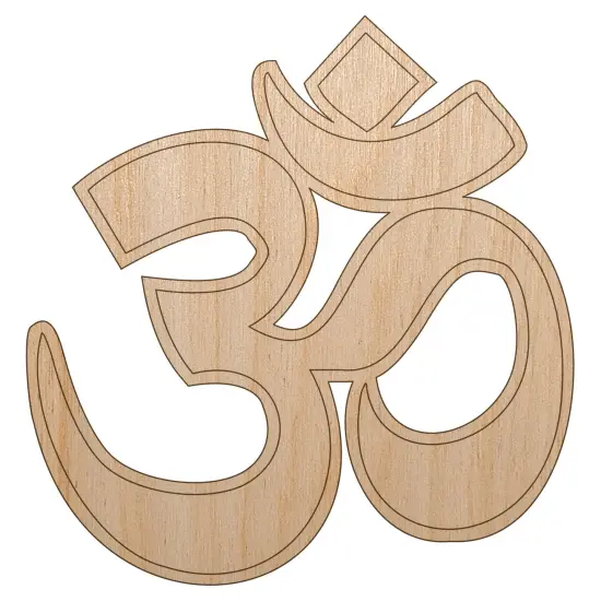 Om Aum Hinduism Buddhism Jainism Yoga Symbol Unfinished Wood Shape Piece Cutout for DIY Craft Projects {7}