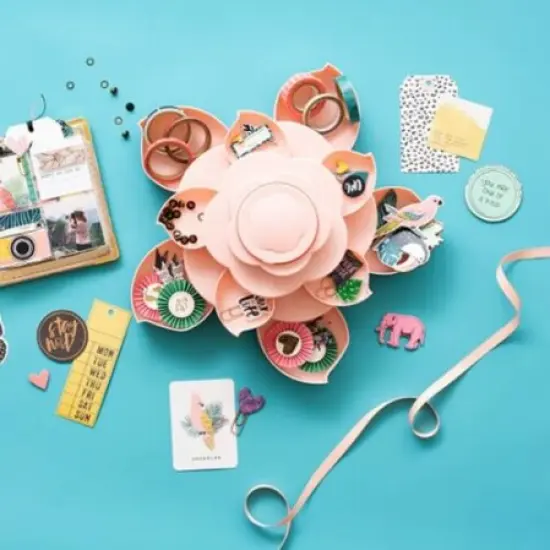 STORAGE - We R Memory Keepers - Mini BLOOM Embellishment Storage PINK 660700 {1}