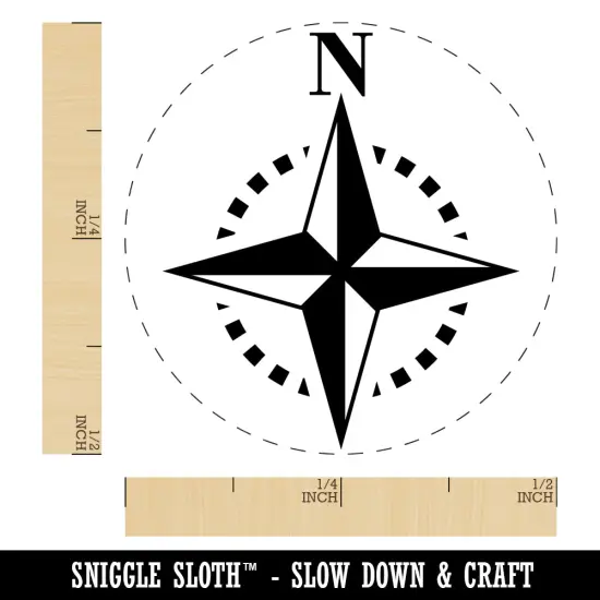 Compass Rose Nautical Star Navigation Map Self-Inking Rubber Stamp for Stamping Crafting Planners Orange {1}