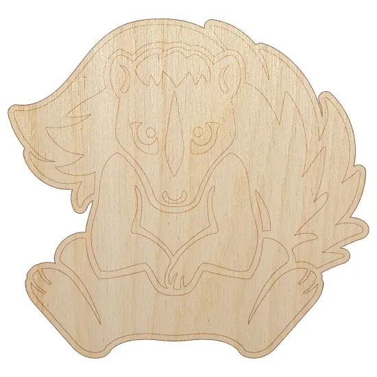 Sweet Skunk Sitting Unfinished Wood Shape Piece Cutout for DIY Craft Projects {7}