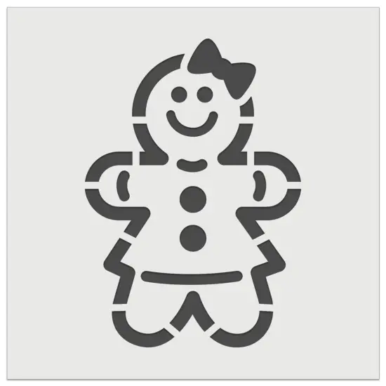 Gingerbread Woman Christmas Cookie Wall Cookie DIY Craft Reusable Stencil {7}