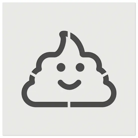 Smile Poop Face Emoticon Wall Cookie DIY Craft Reusable Stencil {7}