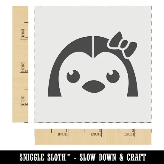 Peeking Penguin Wall Cookie DIY Craft Reusable Stencil {6}