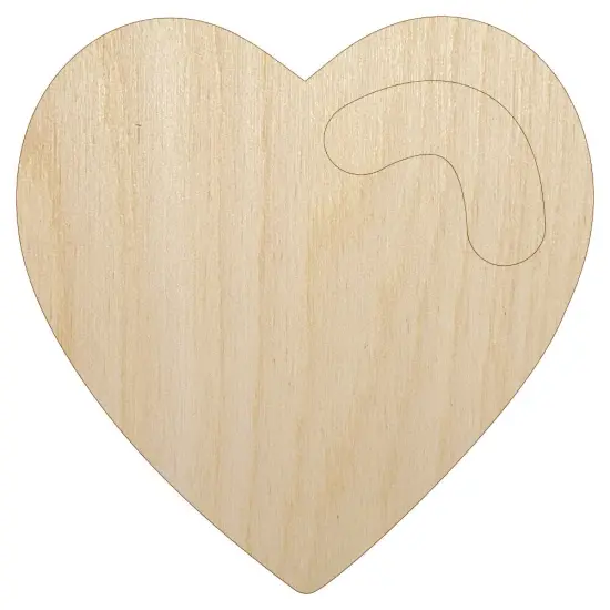 Heart with Swoop Unfinished Wood Shape Piece Cutout for DIY Craft Projects {7}