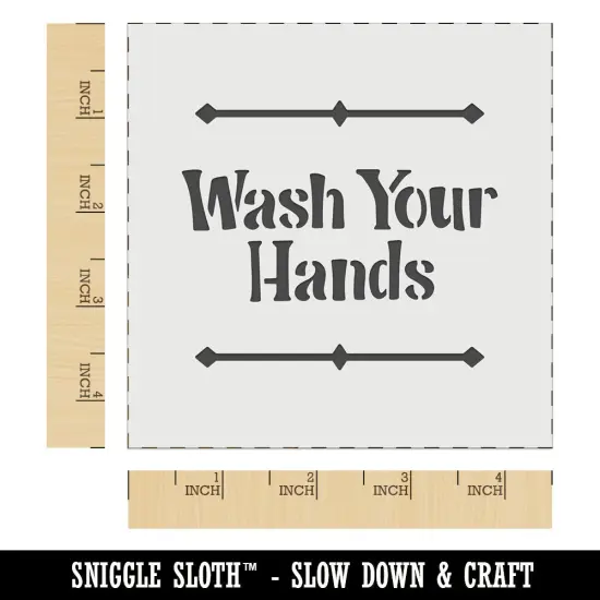Wash Your Hands Wall Cookie DIY Craft Reusable Stencil {7}