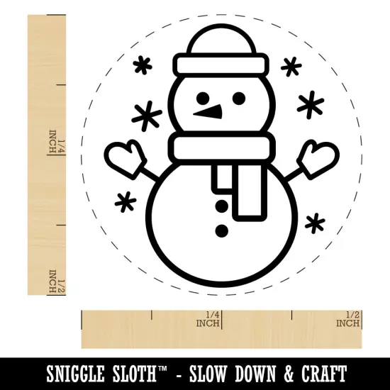Snowman Hat and Scarf Self-Inking Rubber Stamp for Stamping Crafting Planners Sky Blue {1}