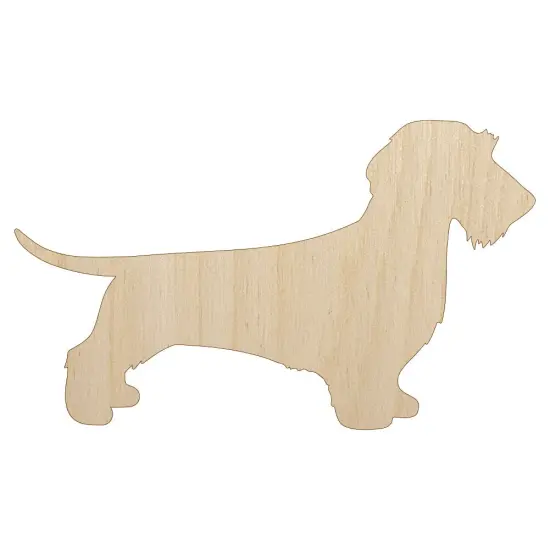 Wirehaired Dachshund Dog Solid Unfinished Wood Shape Piece Cutout for DIY Craft Projects {1}