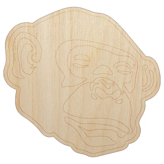 Bonobo Chimpanzee Ape Face Unfinished Wood Shape Piece Cutout for DIY Craft Projects {7}