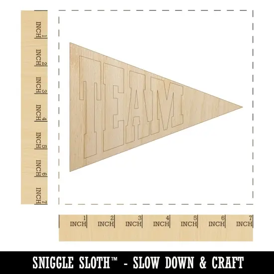 Team Sport Flag Unfinished Wood Shape Piece Cutout for DIY Craft Projects {1}