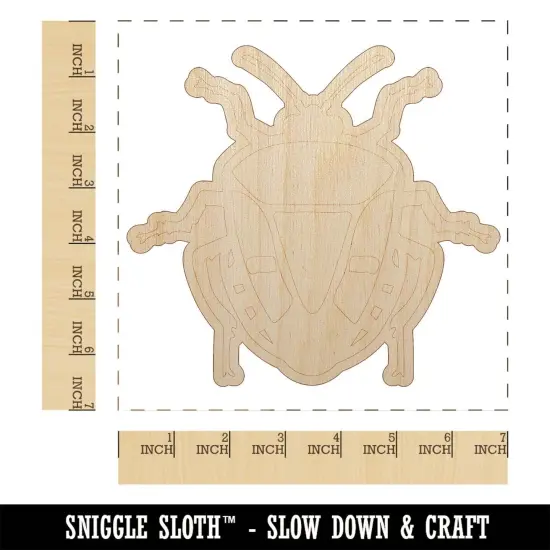 Man Faced Stink Bug Insect Unfinished Wood Shape Piece Cutout for DIY Craft Projects {1}