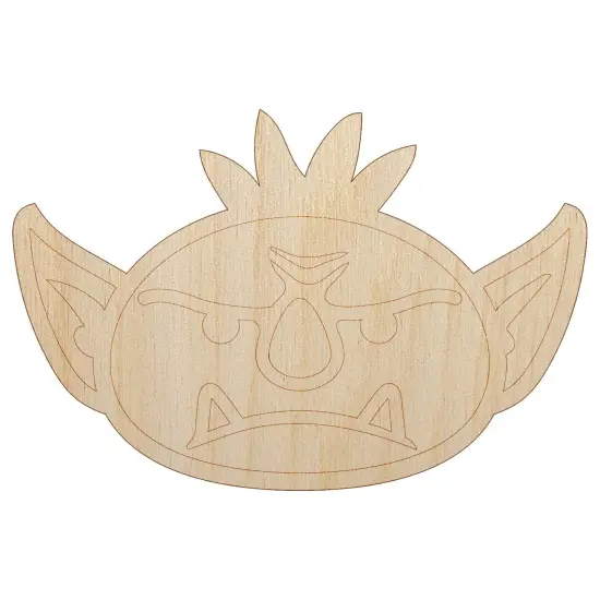 Goblin Male Character Face Unfinished Wood Shape Piece Cutout for DIY Craft Projects {7}