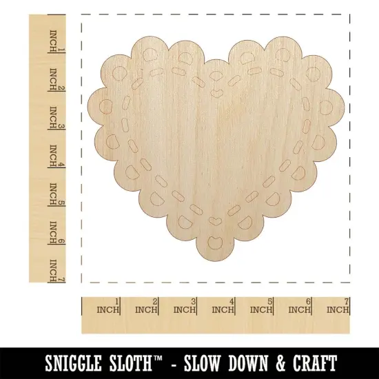 Fancy Heart Doily Love Valentine's Day Unfinished Wood Shape Piece Cutout for DIY Craft Projects {1}