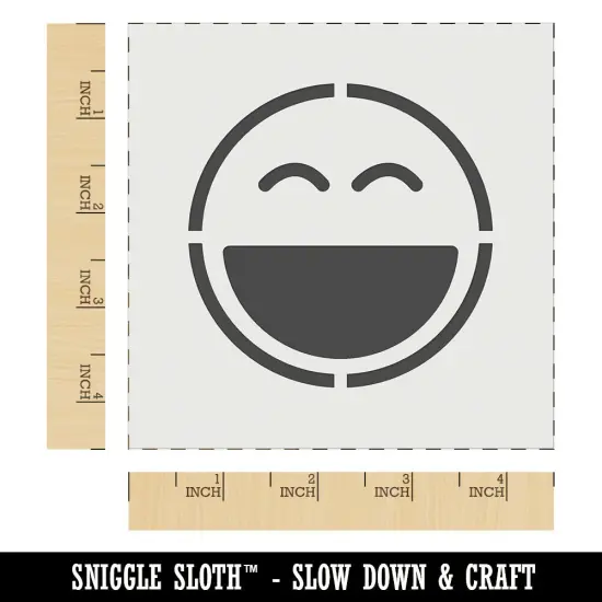 Laughing Happy Face Big Smile Mouth Emoticon Wall Cookie DIY Craft Reusable Stencil {6}