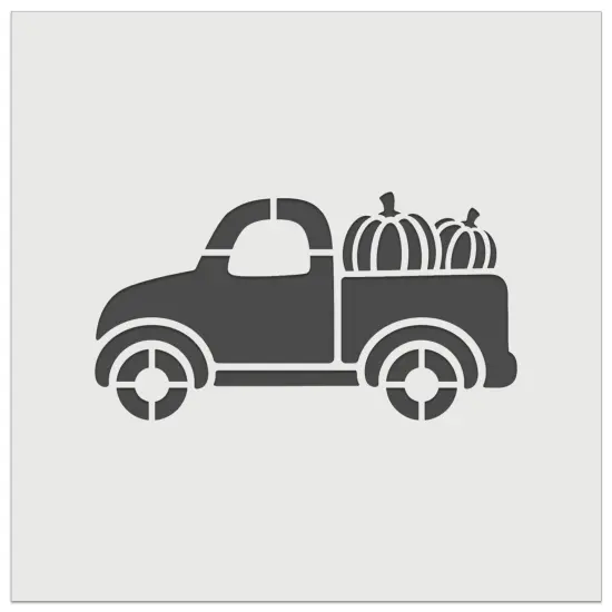 Cute Truck with Pumpkins Fall Harvest Wall Cookie DIY Craft Reusable Stencil {2}