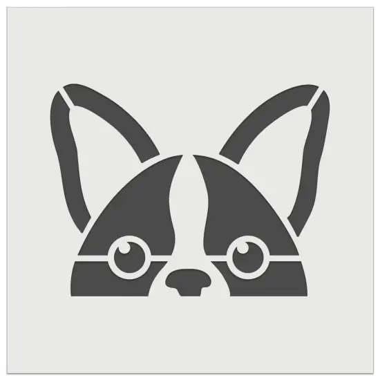 Peeking Boston Terrier Dog Wall Cookie DIY Craft Reusable Stencil {7}