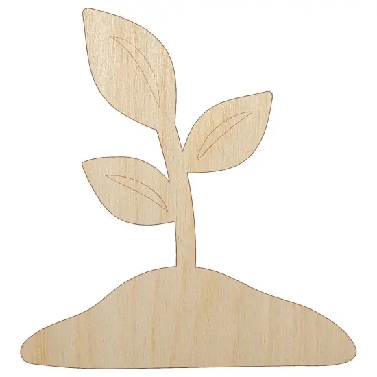 Seedling Growing Plant Unfinished Wood Shape Piece Cutout for DIY Craft Projects {2}