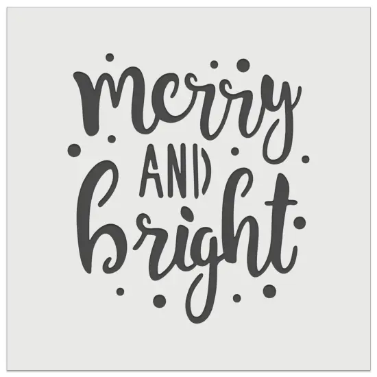 Merry and Bright Christmas Wall Cookie DIY Craft Reusable Stencil {2}