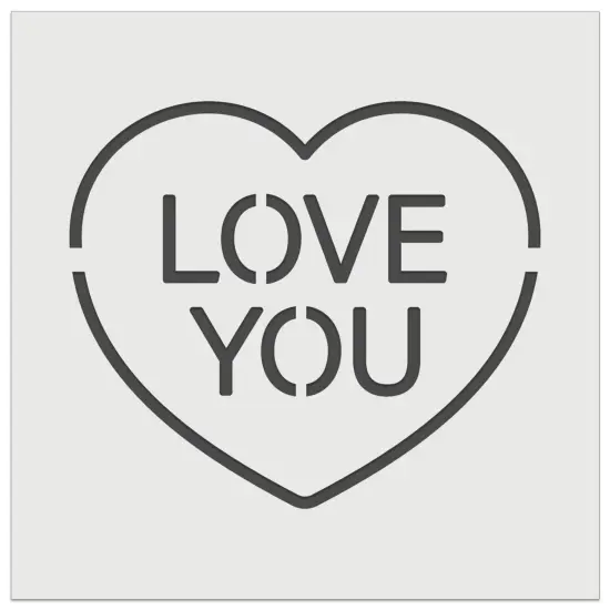 Love You Conversation Heart Love Valentine's Day Wall Cookie DIY Craft Reusable Stencil {2}