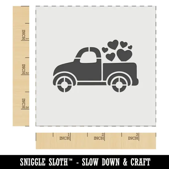 Cute Truck with Hearts Wall Cookie DIY Craft Reusable Stencil {5}