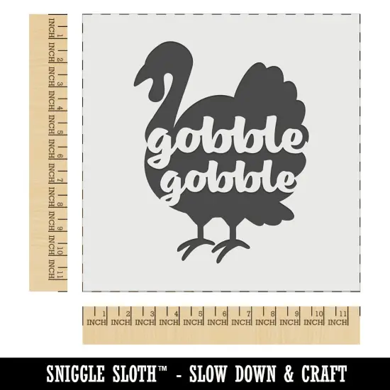Thanksgiving Turkey Silhouette Gobble Gobble Wall Cookie DIY Craft Reusable Stencil {1}