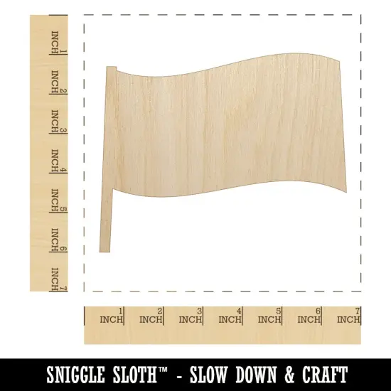 Waving Flag Solid Unfinished Wood Shape Piece Cutout for DIY Craft Projects {1}