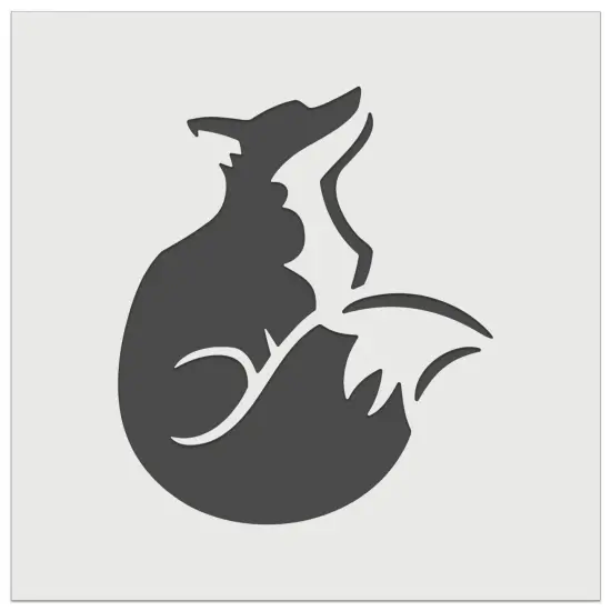 Sitting Fox Looking Up Wall Cookie DIY Craft Reusable Stencil {2}