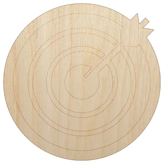 Archery Target Bullseye with Arrow Unfinished Wood Shape Piece Cutout for DIY Craft Projects {2}