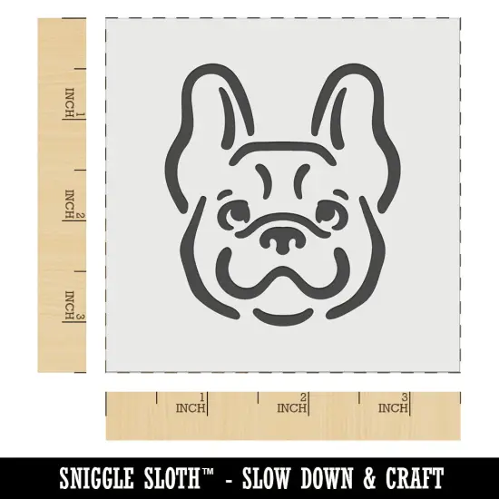 Happy French Bulldog Frenchie Dog Head Wall Cookie DIY Craft Reusable Stencil {5}