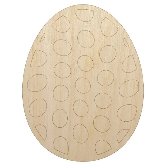 Polka Dot Easter Egg Unfinished Wood Shape Piece Cutout for DIY Craft Projects {1}