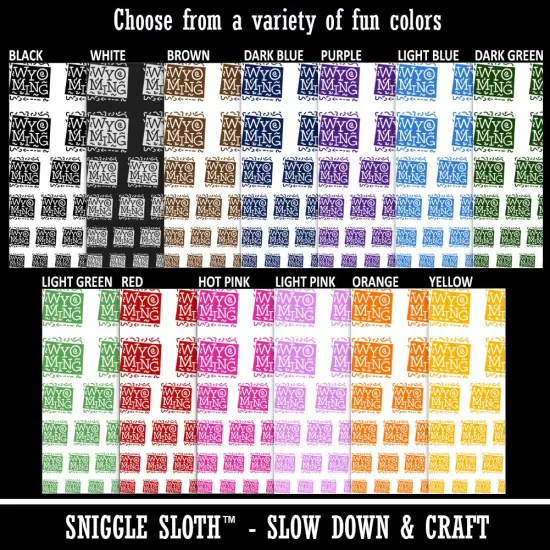 Wyoming State with Text Swirls Temporary Tattoo Water Resistant Fake Body Art Set Collection Red {3}