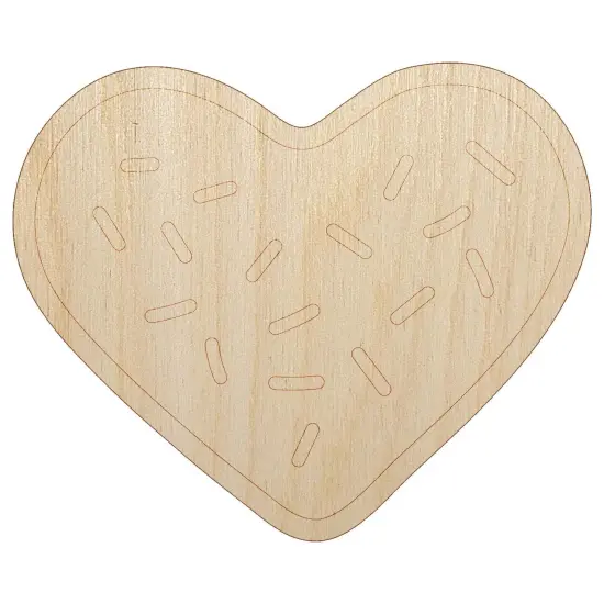Heart Sprinkle Cookie Unfinished Wood Shape Piece Cutout for DIY Craft Projects {7}