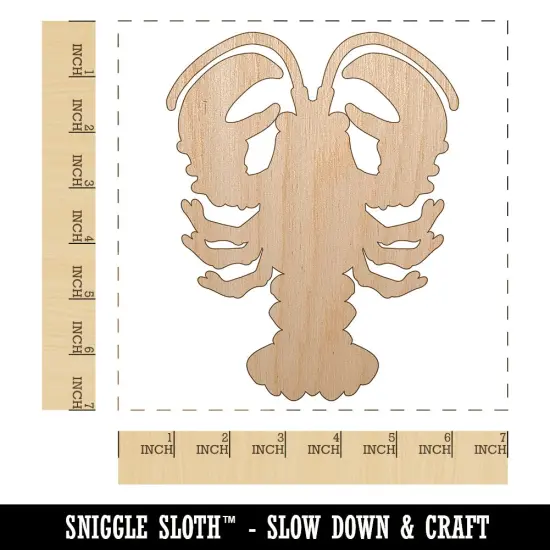 Maine Lobster Silhouette Unfinished Wood Shape Piece Cutout for DIY Craft Projects {1}