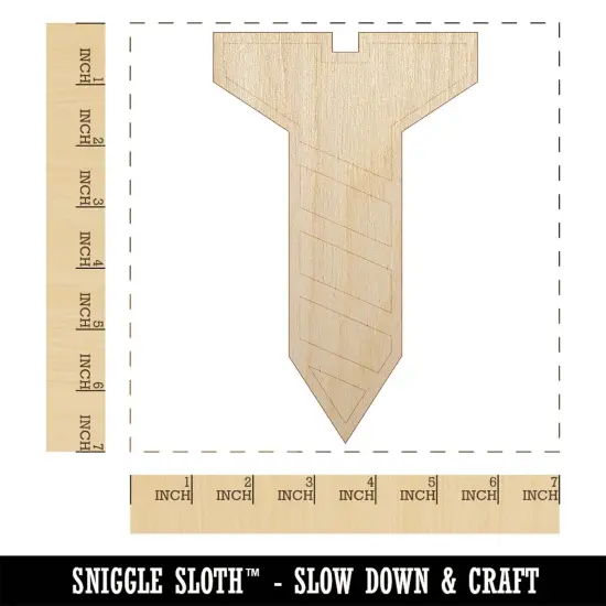 Flat Head Screw Unfinished Wood Shape Piece Cutout for DIY Craft Projects {1}