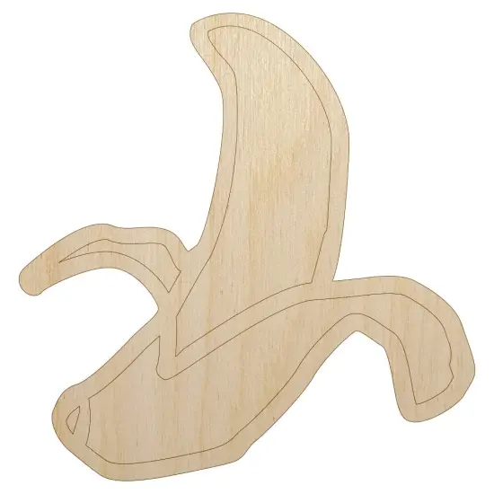 Peeled Banana Doodle Unfinished Wood Shape Piece Cutout for DIY Craft Projects {7}