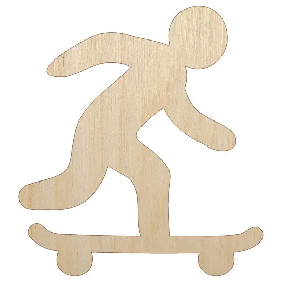 Skateboarding Man on Skateboard Unfinished Wood Shape Piece Cutout for DIY Craft Projects {7}