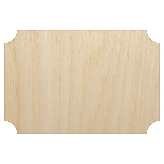 Rectangle Clipped Corners Solid Unfinished Wood Shape Piece Cutout for DIY Craft Projects {1}