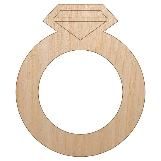 Jewelry Diamond Ring Unfinished Wood Shape Piece Cutout for DIY Craft Projects {7}