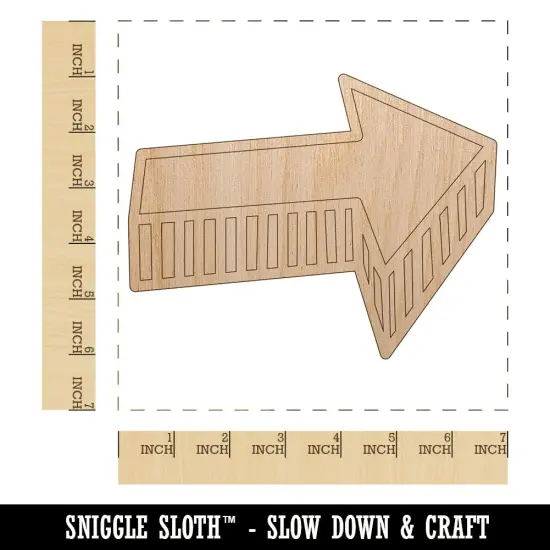 Arrow with Shadow Doodle Unfinished Wood Shape Piece Cutout for DIY Craft Projects {1}