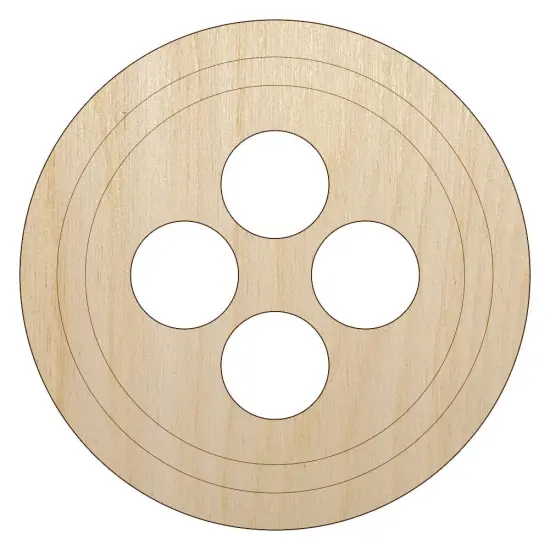 Button Sewing Unfinished Wood Shape Piece Cutout for DIY Craft Projects {1}