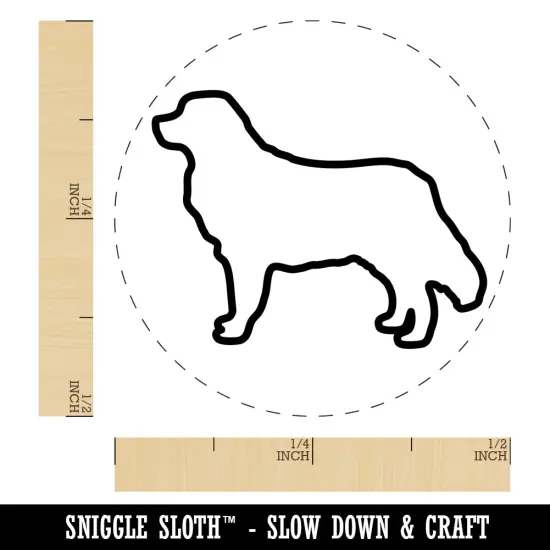 Bernese Mountain Dog Outline Self-Inking Rubber Stamp for Stamping Crafting Planners Lime Green {1}