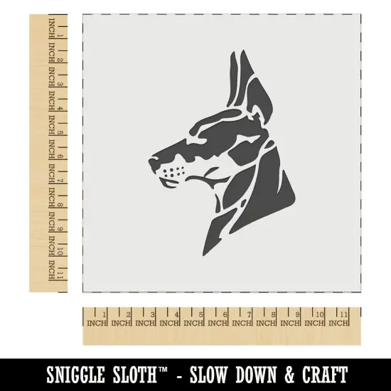 Alert Doberman Pinscher Guard Dog Wall Cookie DIY Craft Reusable Stencil {1}