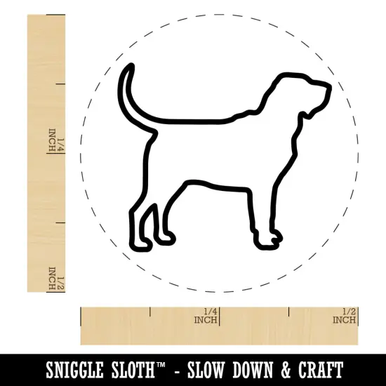 Bloodhound Dog Outline Self-Inking Rubber Stamp for Stamping Crafting Planners Brown {1}