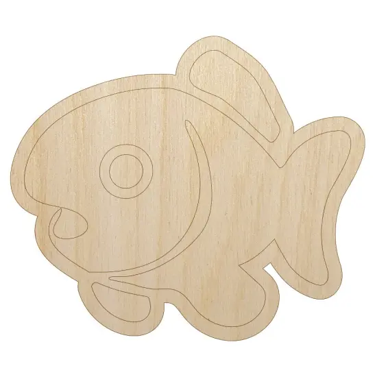 Cute Fish Unfinished Wood Shape Piece Cutout for DIY Craft Projects {7}