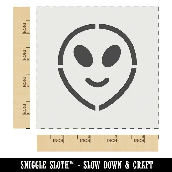 Smiling Happy Alien Emoticon Wall Cookie DIY Craft Reusable Stencil {6}