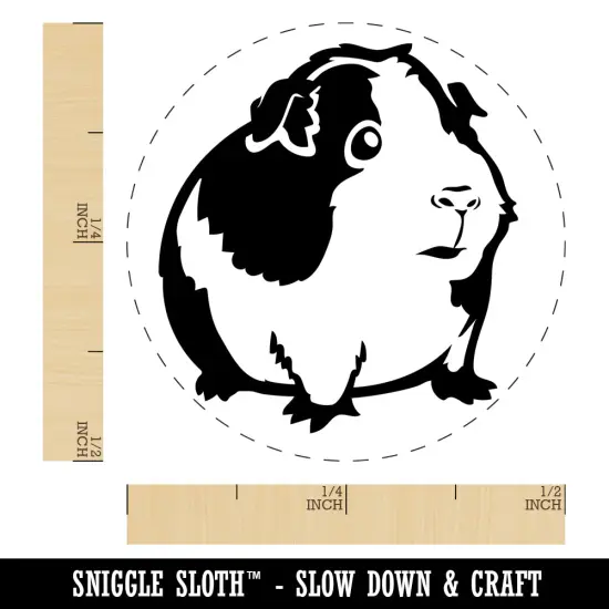 Cute Spotted Guinea Pig Self-Inking Rubber Stamp for Stamping Crafting Planners Fuchsia {1}